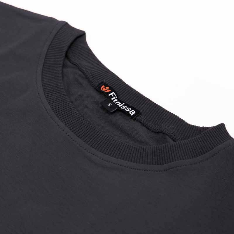 Oversized Lifting Cotton Top - Charcoal