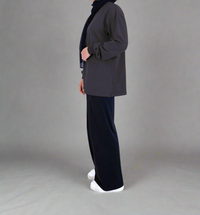 Oversized Lifting Cotton Top - Charcoal