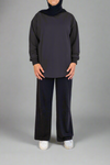 Oversized Lifting Cotton Top - Charcoal